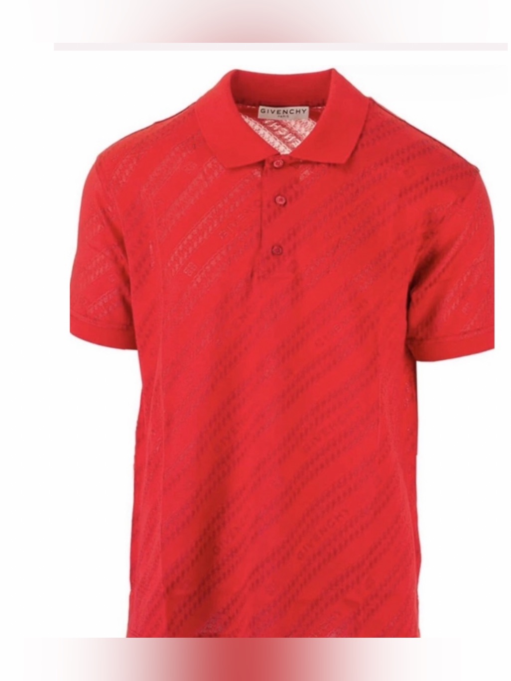 Givenchy Red Textured Polo